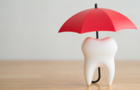 Tooth with an umbrella over it