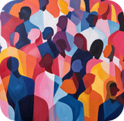 abstract visual of group of people