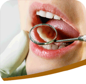 Dental Mirror Near Patient's Mouth with gloved hands