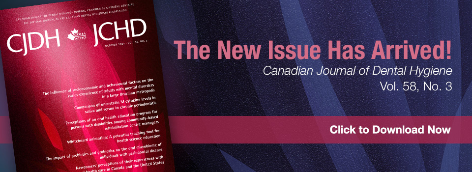 October 2024 Issue of Canadian Journal of Dental Hygiene